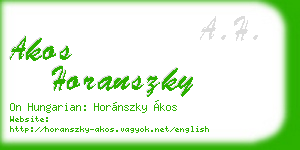 akos horanszky business card